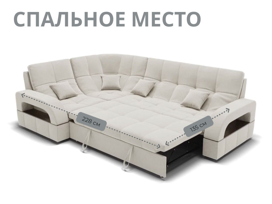 Диваны угловые в гостиную, Модульный диван Майами-3,микровелюр,антивандальная ткань,венеция