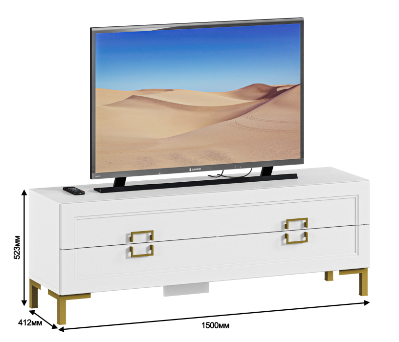 Стенки для гостиной, Комплект для гостиной с пеналом Ассоль, Белый