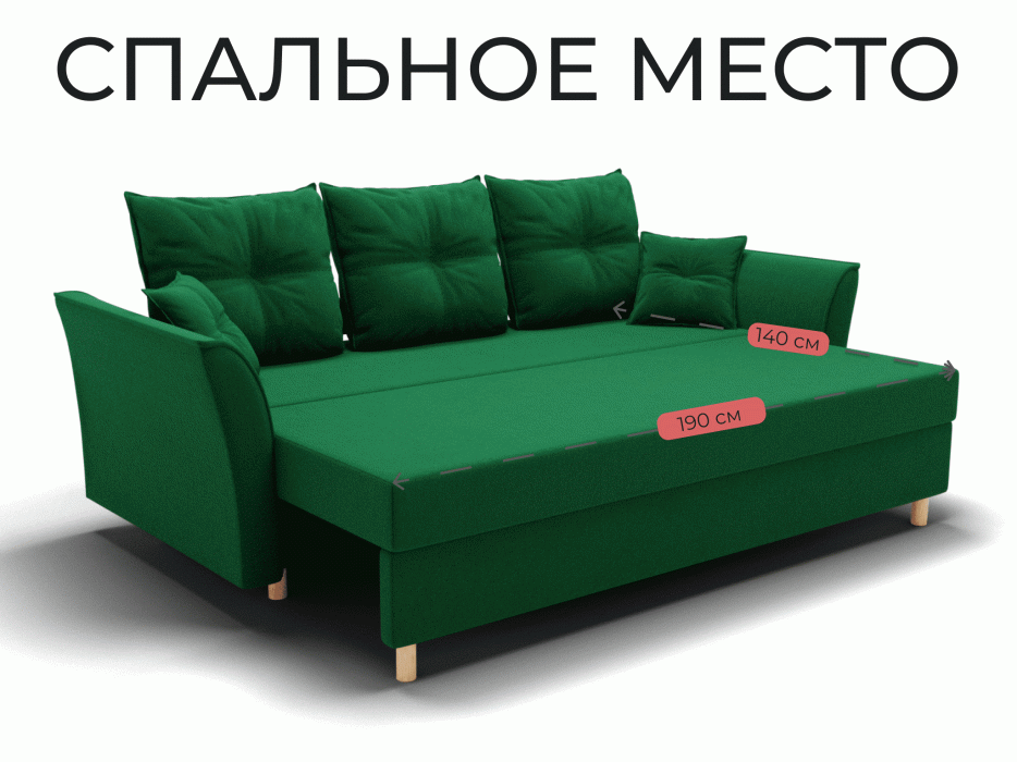 Диваны еврокнижки, Прямой диван Пандора,еврокнижка,велюр