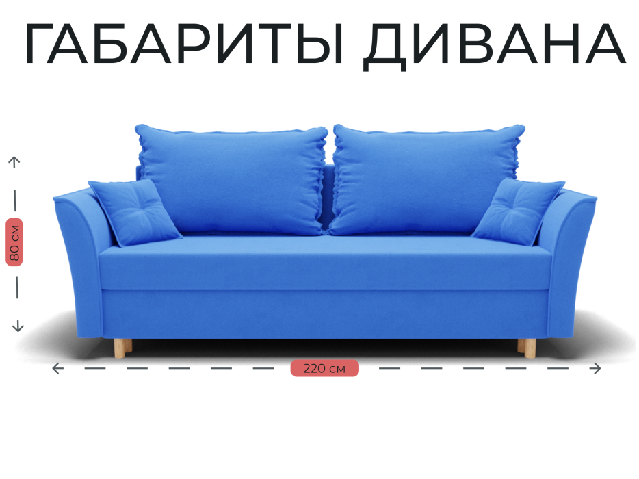 Диваны еврокнижки, Прямой диван Наоми,НПБ,еврокнижка,велюр