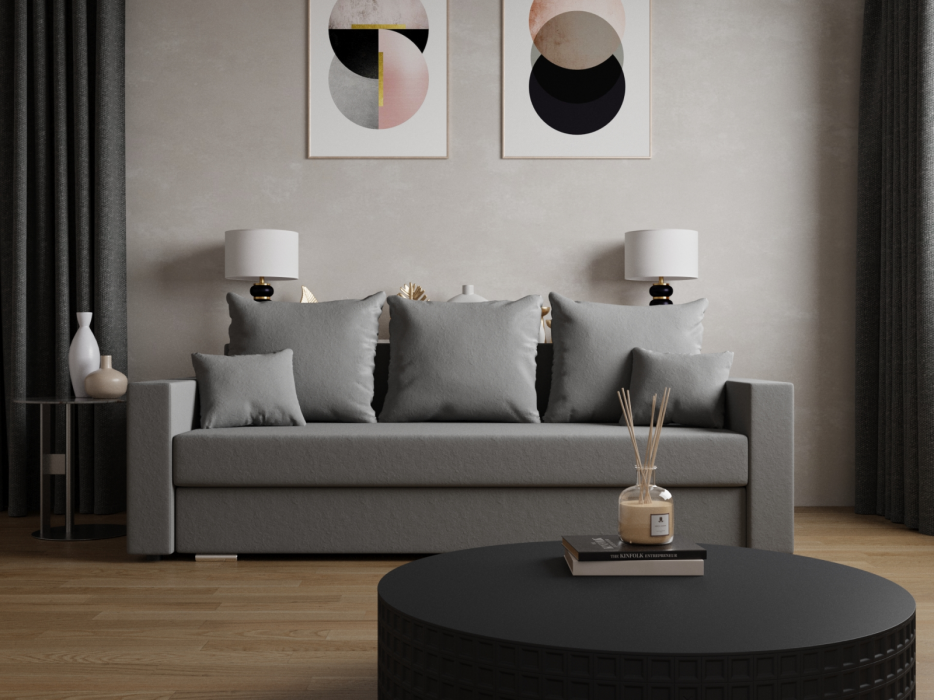 Диваны с ящиком для белья, Прямой диван Олимп-1 ПБ, велюр