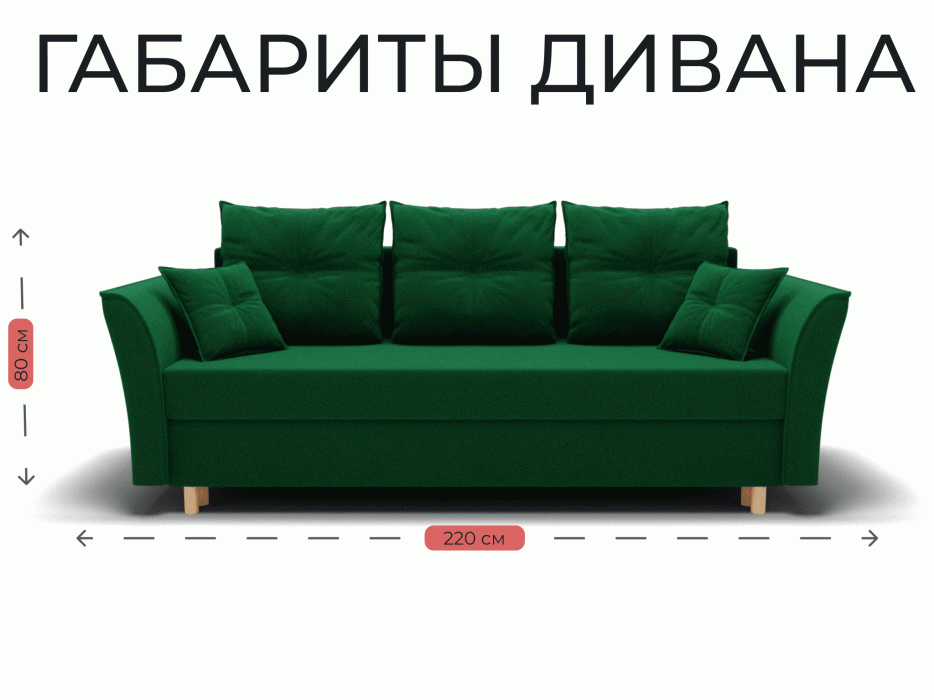 Диваны еврокнижки, Прямой диван Пандора,еврокнижка,велюр