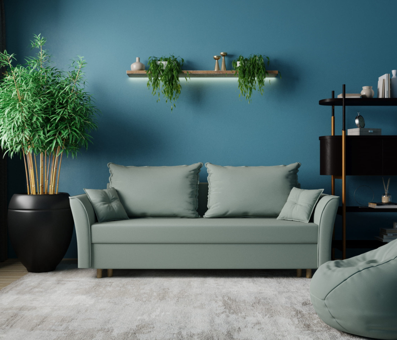 Диваны еврокнижки, Прямой диван Наоми,еврокнижка,велюр