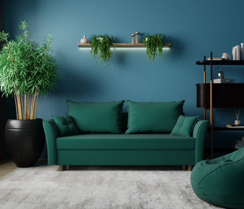 Диваны еврокнижки, Прямой диван Наоми,еврокнижка,велюр