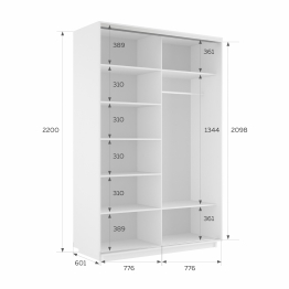 Шкаф-купе Экспресс 2-х дверный Фотопечать Ленты Стекла 160х60х220