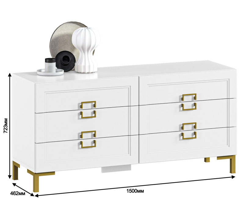 Стенки для гостиной, Комплект для гостиной с пеналами Ассоль, Белый